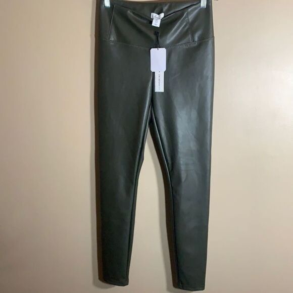 Matteson Grey Leather Style Leggings NWT - Picture 1 of 6